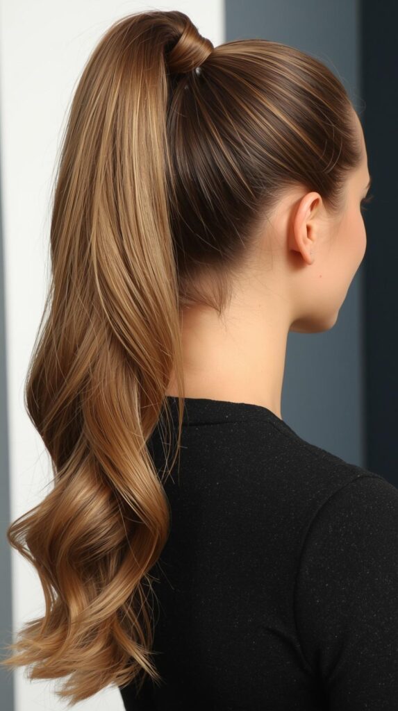 5. Trendy Bubble Ponytail for Modern Glam