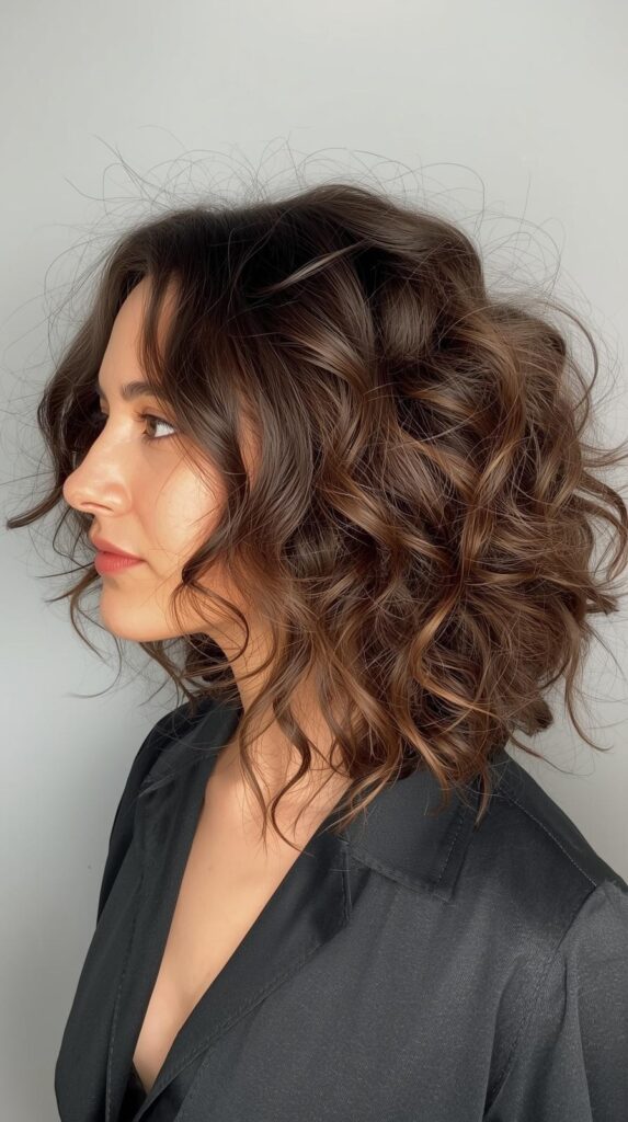 6. Chin Length Curly Cut
