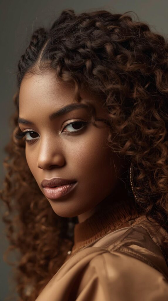 6. Half-Up Braided Curly Style