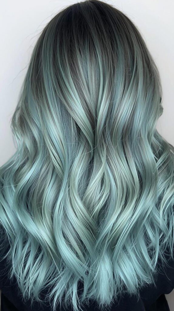 6. Icy Teal Blend with Cool Dirty Blonde