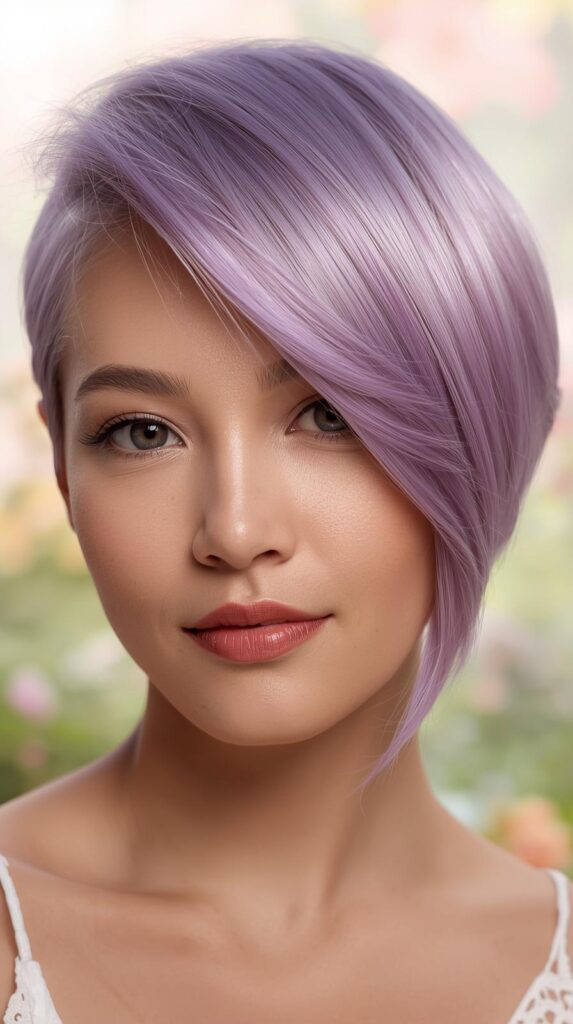 7. Lavender Tint on Short Hair