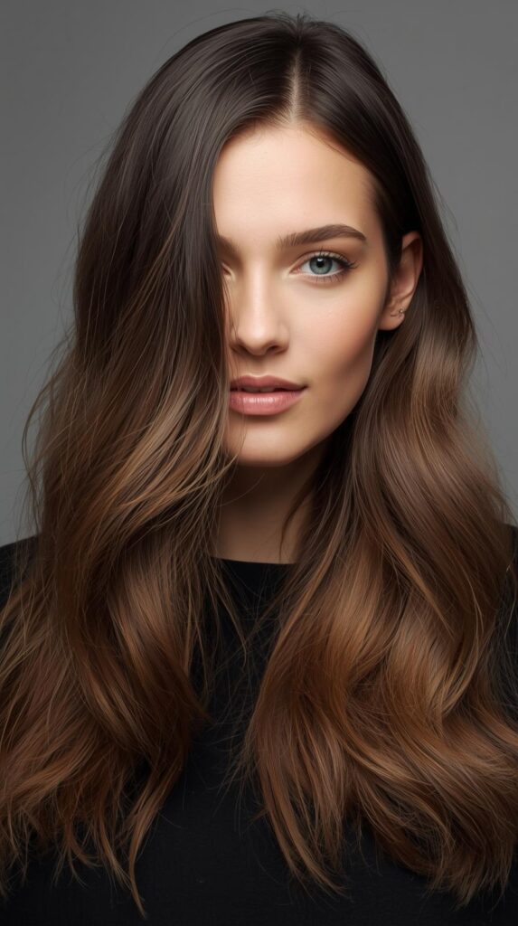 7. Long Layers with Side Part