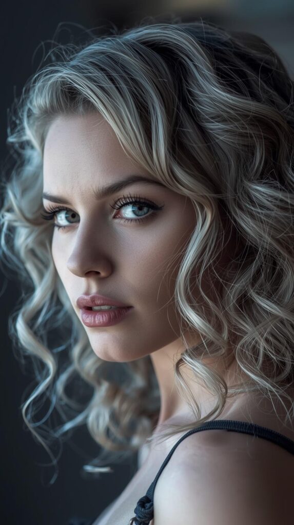 7. Silver or Icy Peekaboo for Cool Blonde Curls