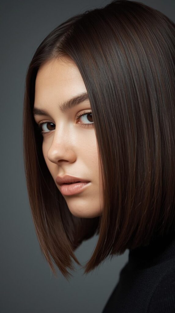 7. Sleek Straight Mid-Length Cut