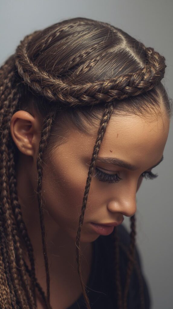 8. Half-Up Braided Style