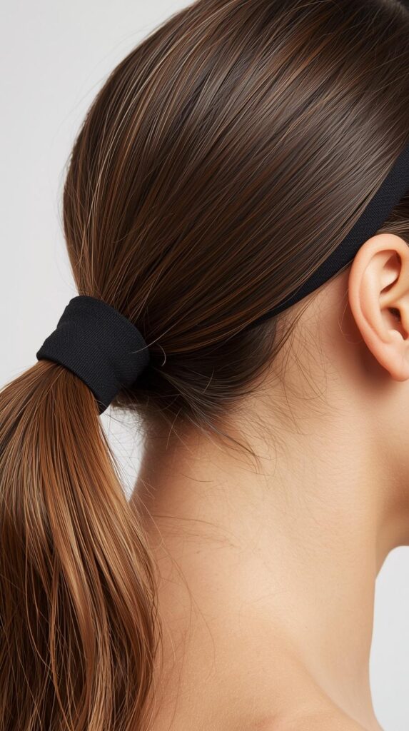 8. Headband Tucked Ponytail