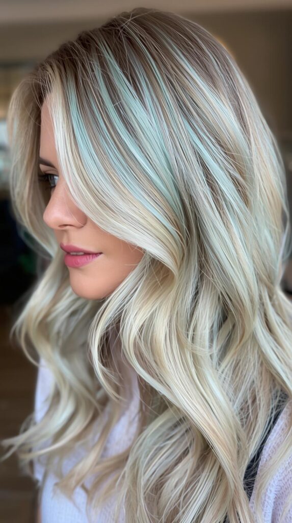 8. Pastel Teal Peekaboo for Soft Feminine Style