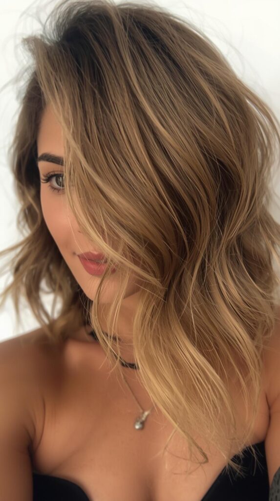 8. Wavy Midlength Layered Cut