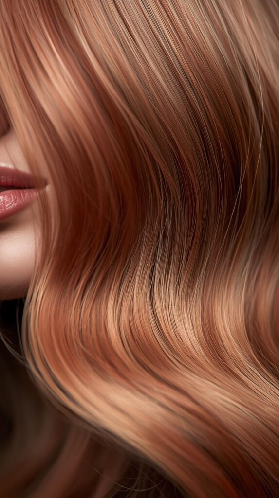 1. Soft Rose Gold Copper Brown Waves