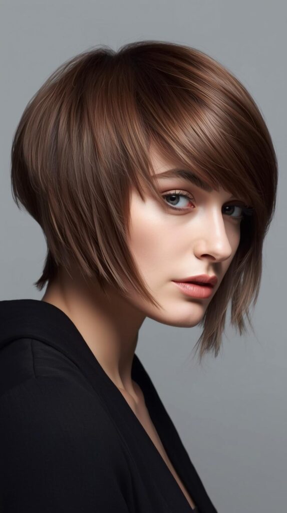 10. Chin-Length Shag Cut