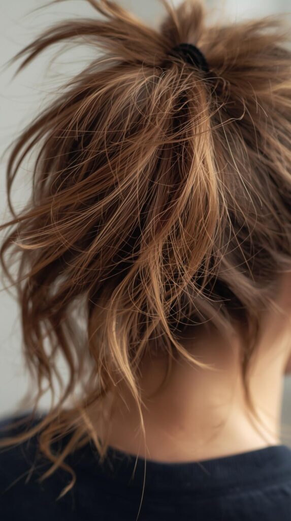 10. Messy Ponytail with Volume