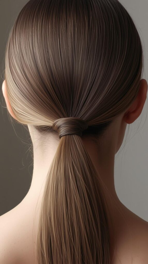 10. Slicked-Back Low Ponytail