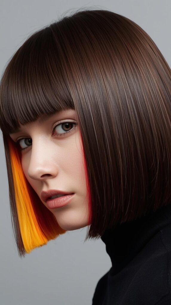 Straight Lob with Underlayer Color Pop