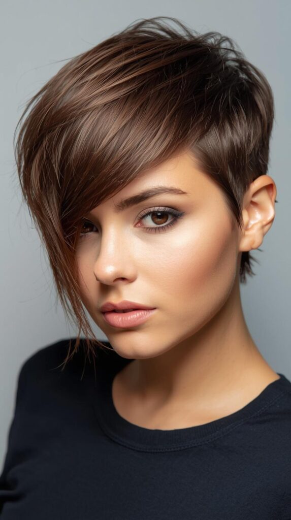 Asymmetrical Pixie with Side Bangs