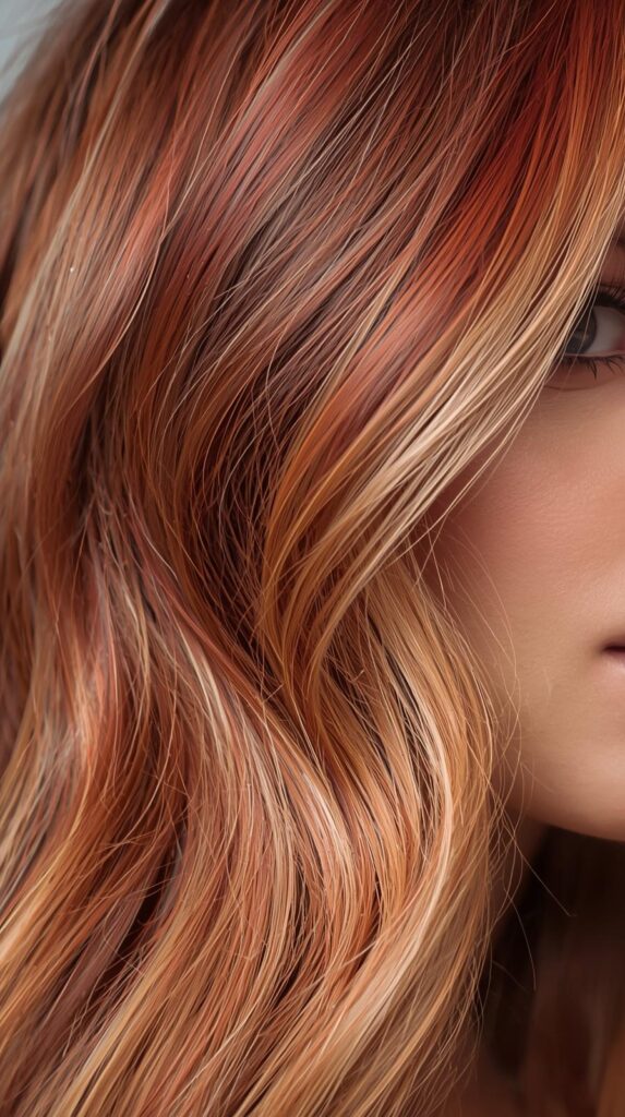 11. Layered Rose Gold Copper Brown Hair
