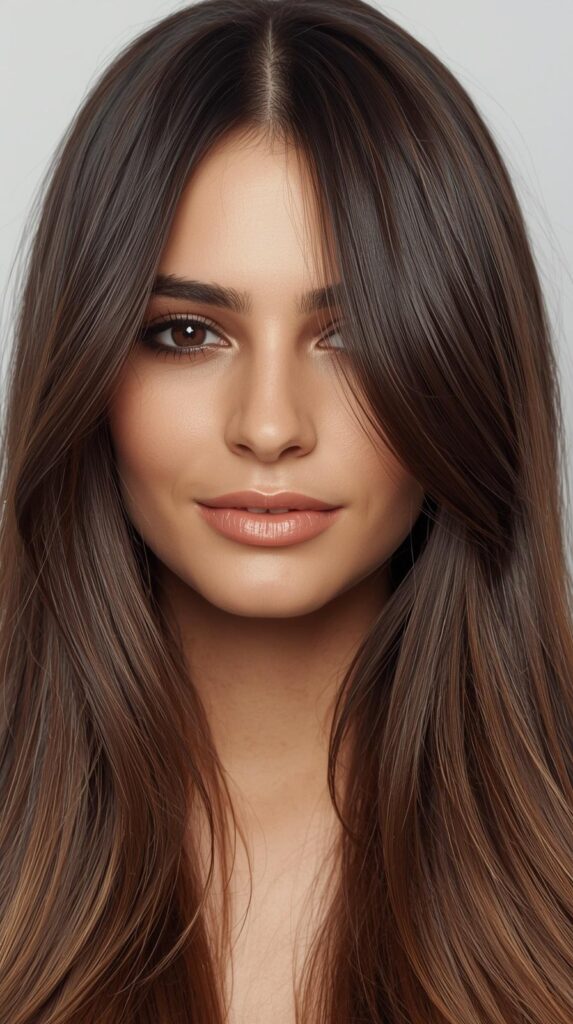 11. Long Straight Hair with Subtle Face-Framing Layers