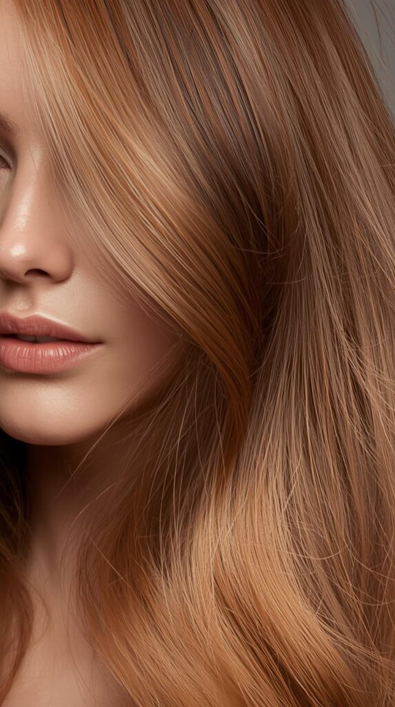 12. Long Flowing Light Copper Brown Balayage