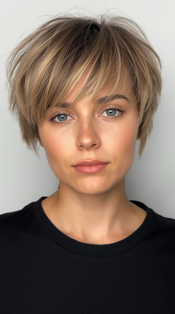 Minimal Messy Pixie with Natural Bangs