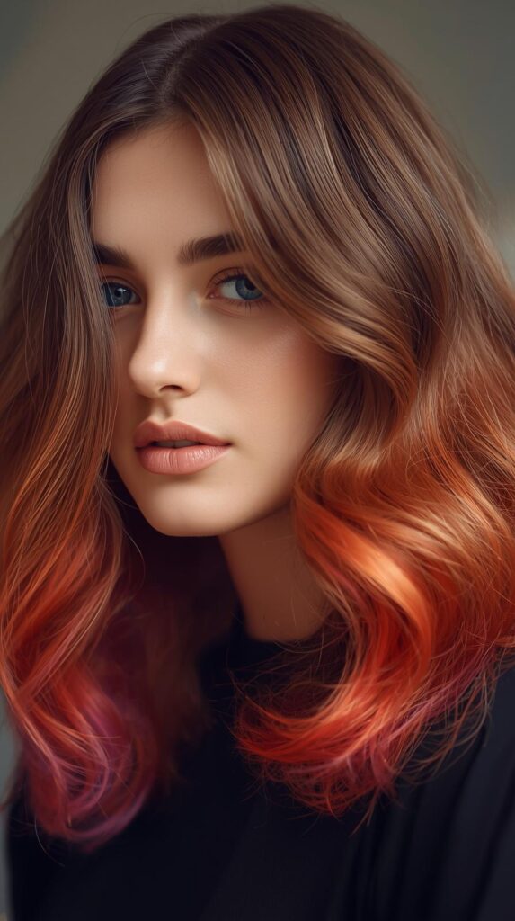 Wavy Hair with Vibrant Underlayer Ends
