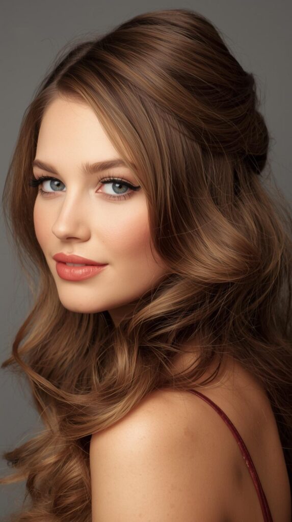 Half up half down deep wave style