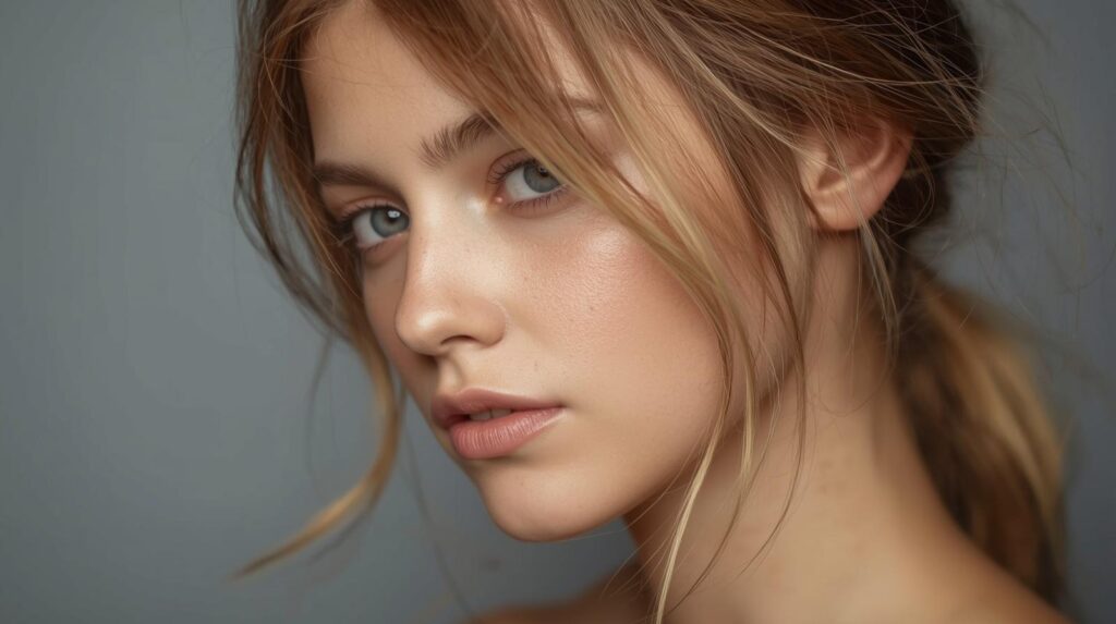 2. Messy Low Ponytail with Soft Face-Framing Strands