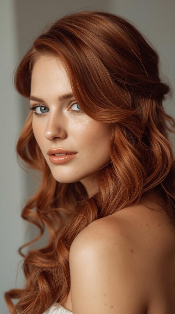 Red Half Up Half Down Waves