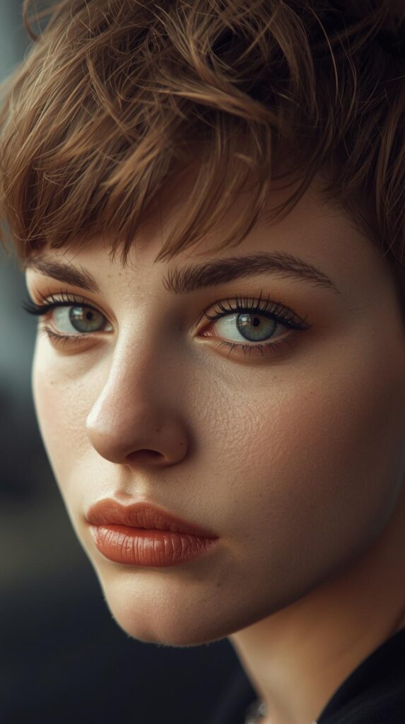 2. Textured Pixie with Wispy Bangs