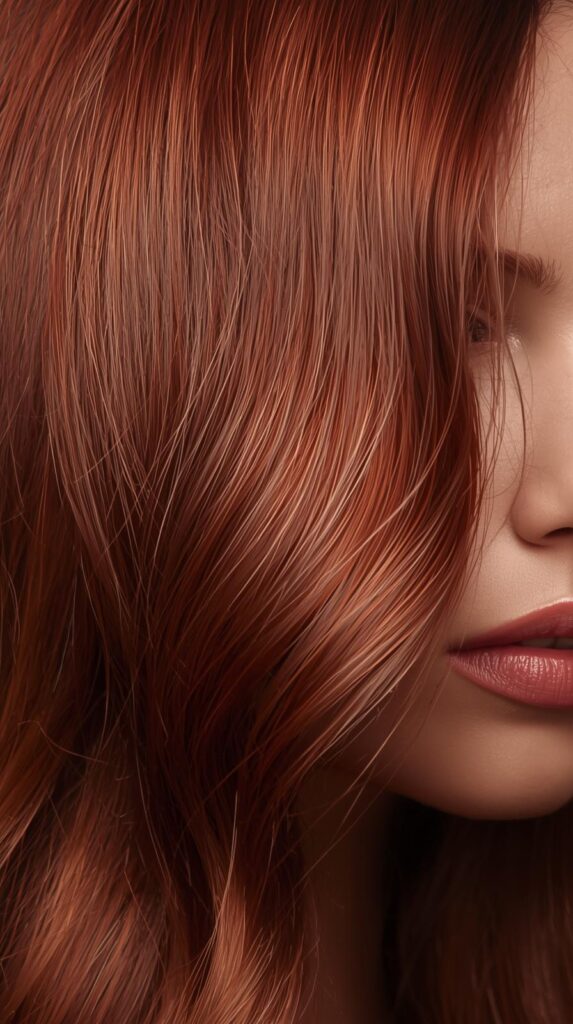 3. Deep Copper Brown with Rose Gold Highlights