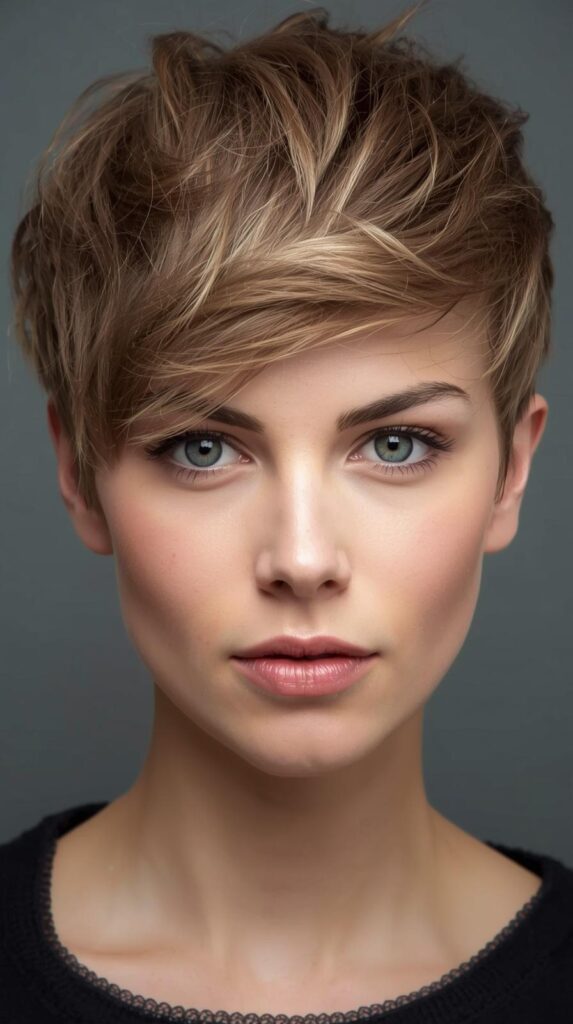 Short Messy Pixie with Side Bangs