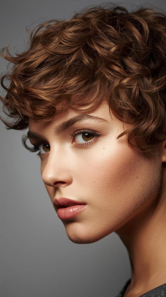4. Curly Pixie Cut with Bangs
