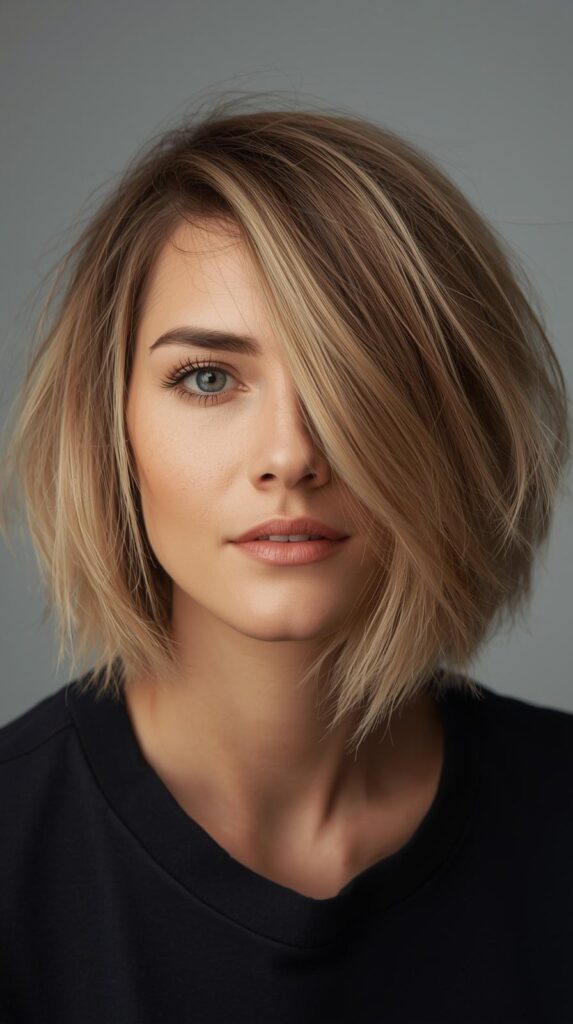 Side Part Tousled Bob