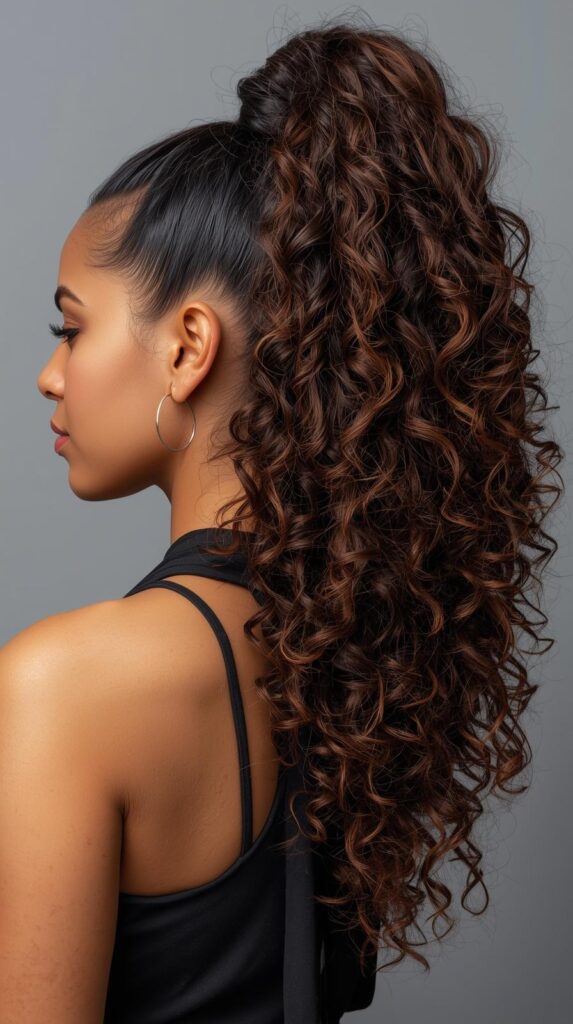 5. Curly High Ponytail