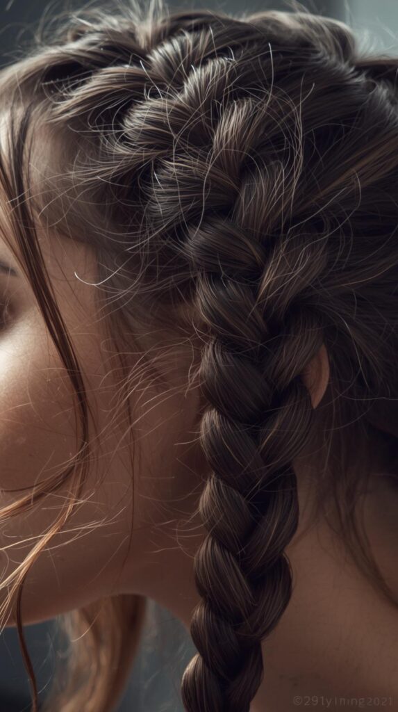 5. Side Braid with Loose Strands