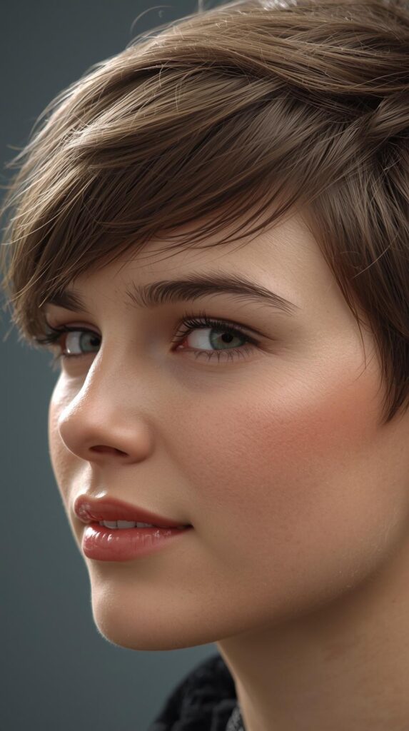 6. Bixie with Side-Swept Bangs