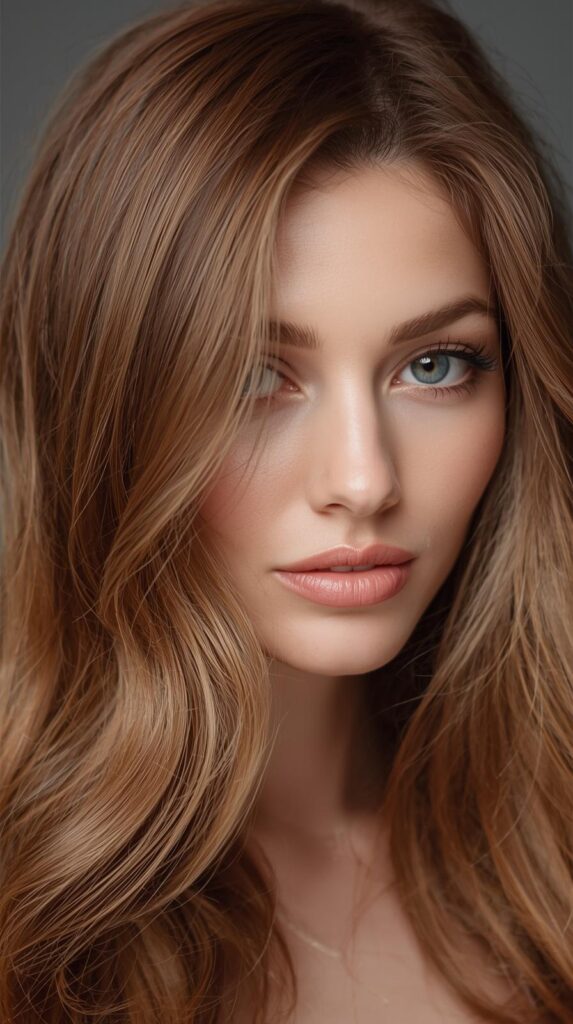6. Light Copper Brown Balayage with Face-Framing Pieces