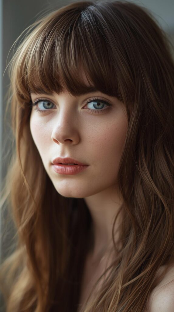 6. Long Layered Korean Cut with Curtain Bangs