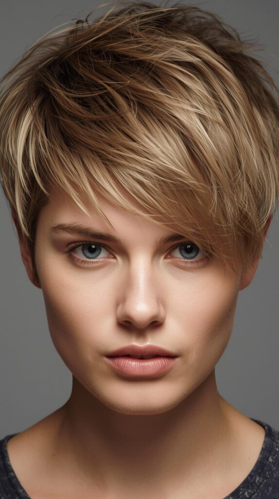 6. Messy Pixie with Choppy Bangs