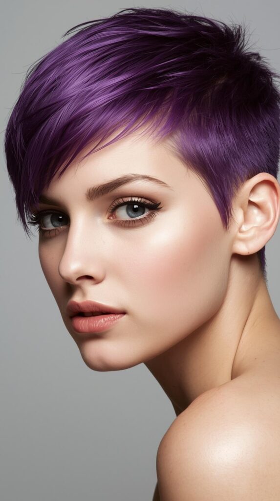 6. Short Purple Alt Pixie Cut
