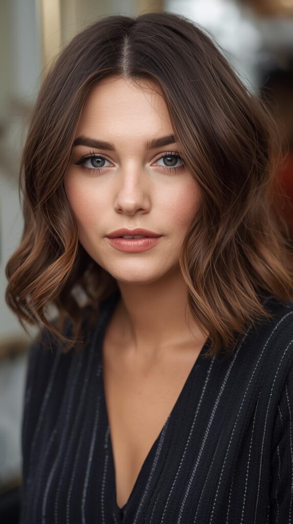 6. Wavy Chin-Length Hairstyle