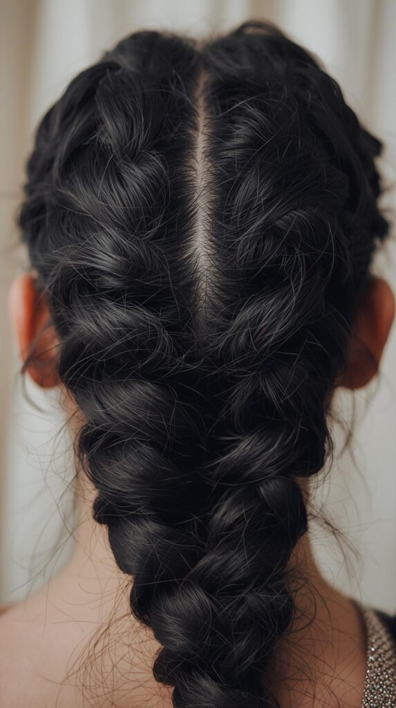 Braided Hairstyle with Peekaboo Effect