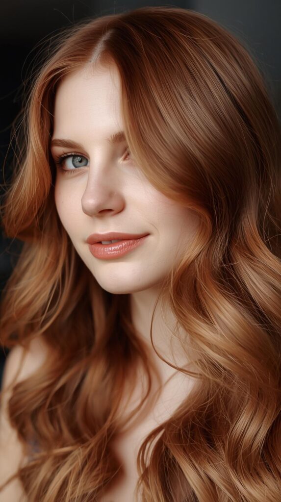 7. Curly Light Copper Brown Balayage