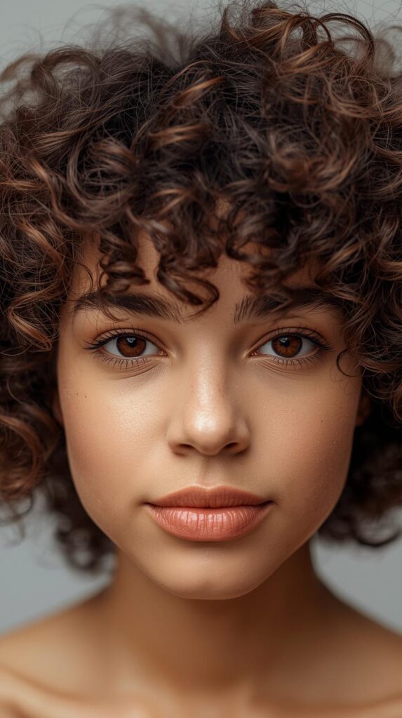7. Curly Short Hairstyle for Brunettes