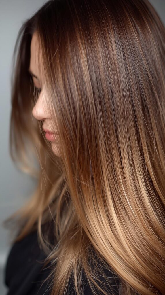 7. Honey Brown Ombre Balayage