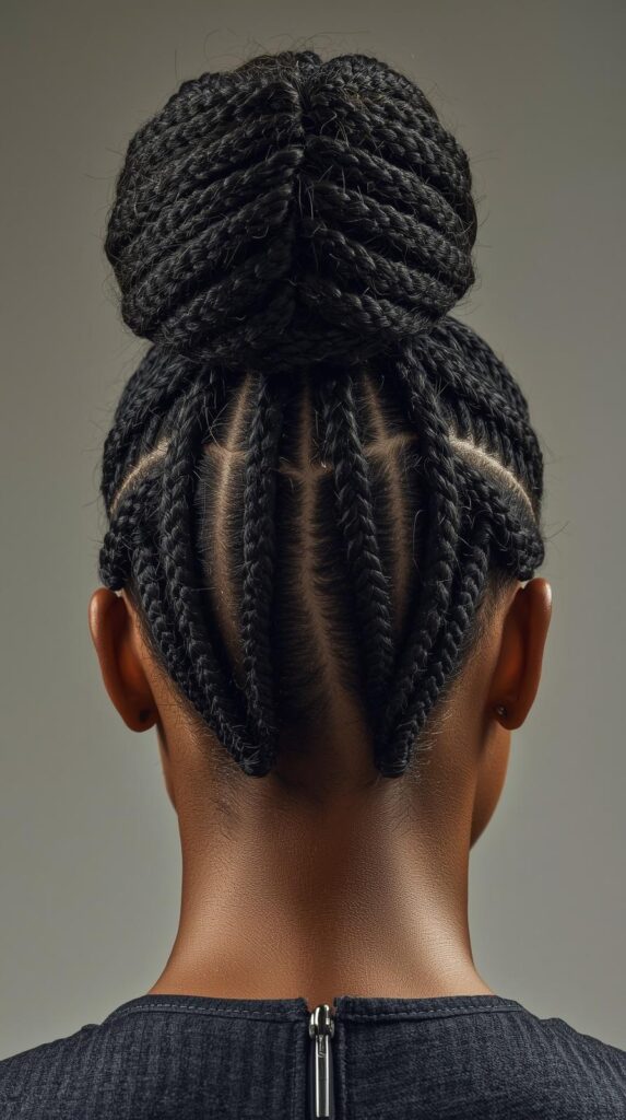 8. Boxer Braids into Bun