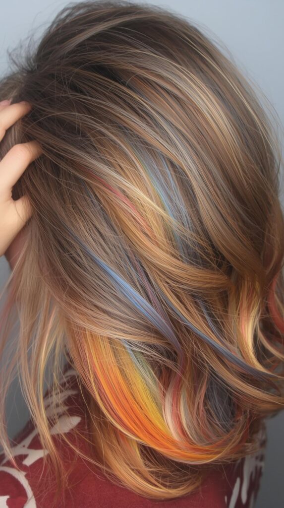 9. Chunky Rainbow Peekaboo Under Defined Layers