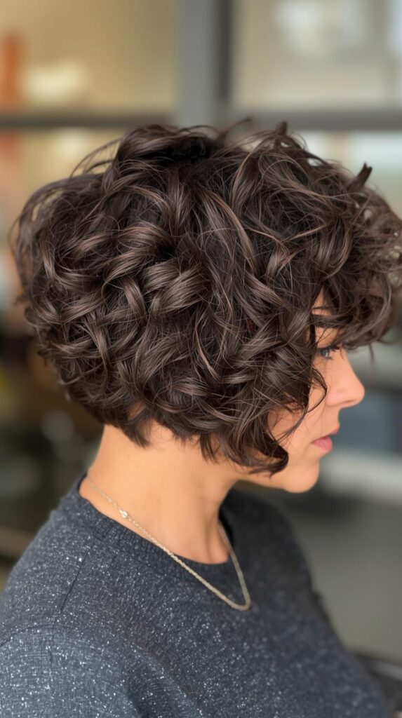 9. Curly Short Bob