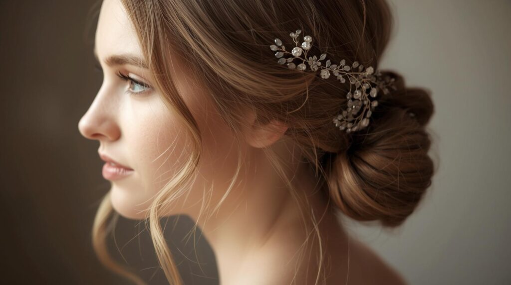 Low Ponytail with Accessories and Face-Framing Pieces