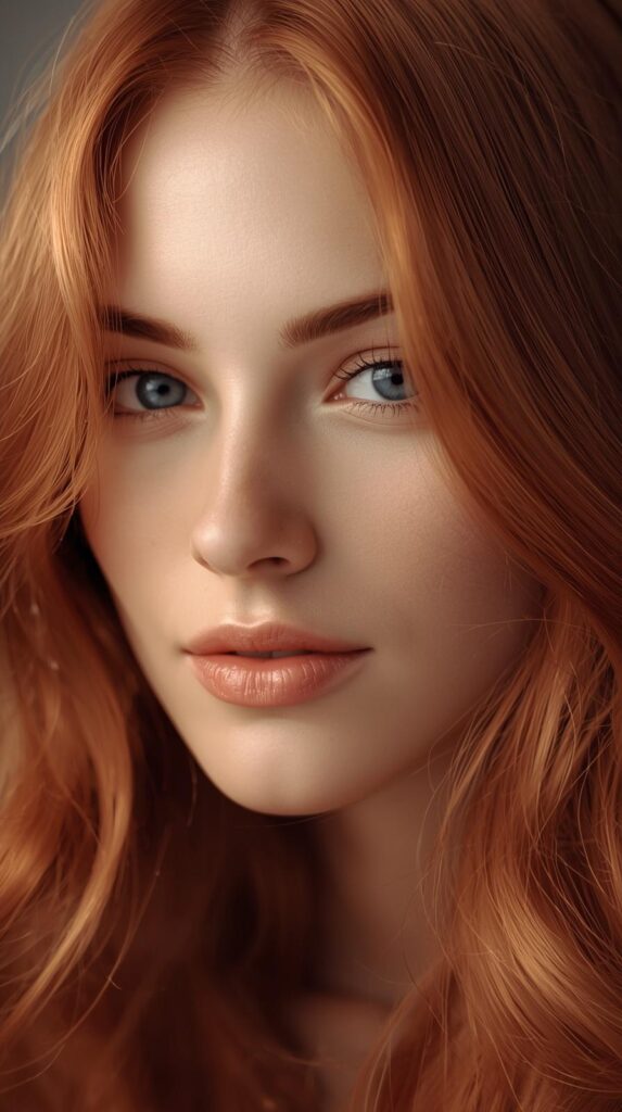 9. Rose Gold Copper Brown with Face-Framing Highlights