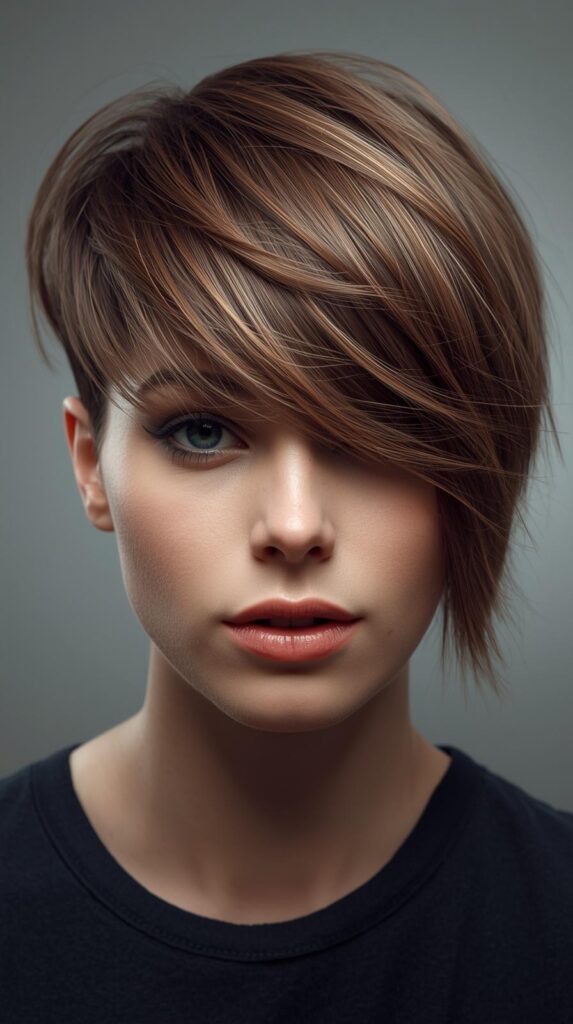 9. Undercut Pixie with Long Bangs
