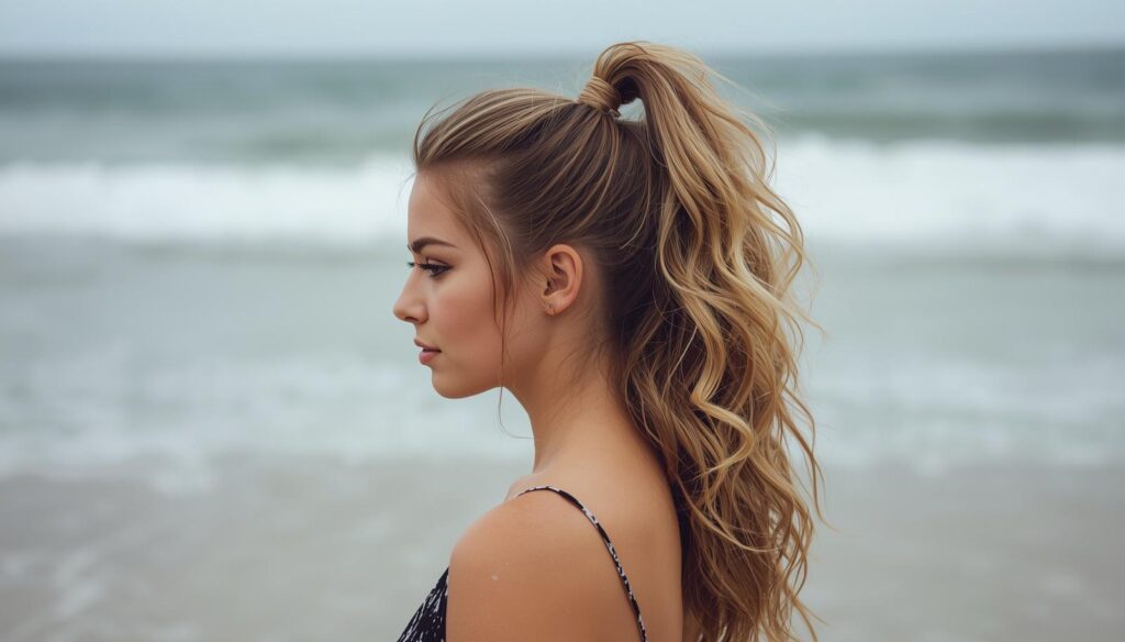 4. Half Up High Ponytail